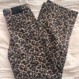 Twik/Simons Leopard Print Women’s Jeans - Taupe/Black